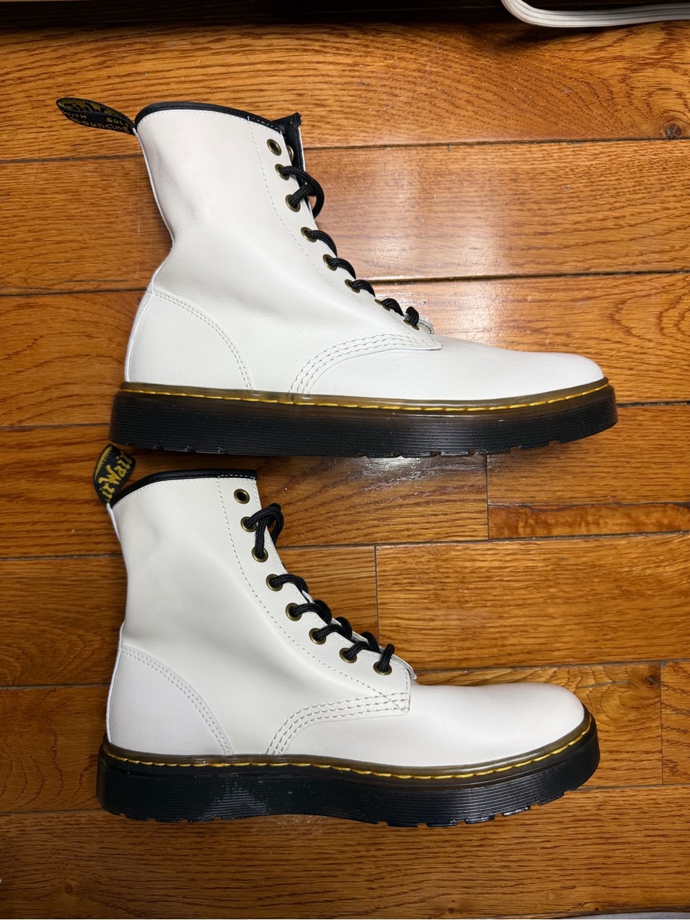Dr. Martens Zavala White Combat Boots - Size 7